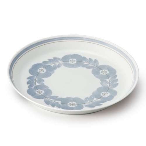 プレート 20cm ブロッサム 磁器 グレー