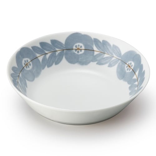 ボウル 15cm ブロッサム 磁器 美濃焼 グレー