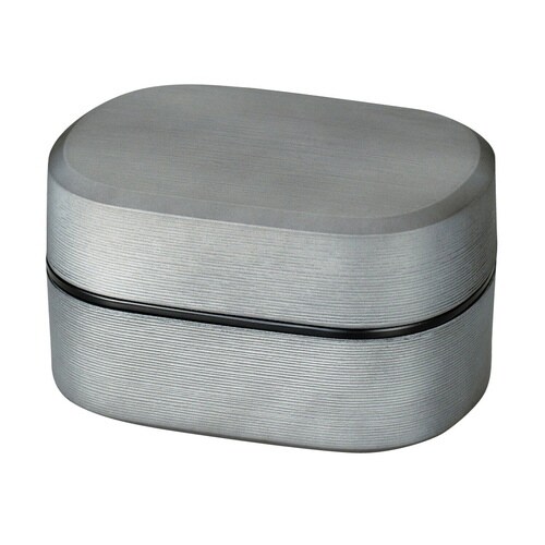 弁当箱 630ml 2段 刷毛目兼六弁当 銀研