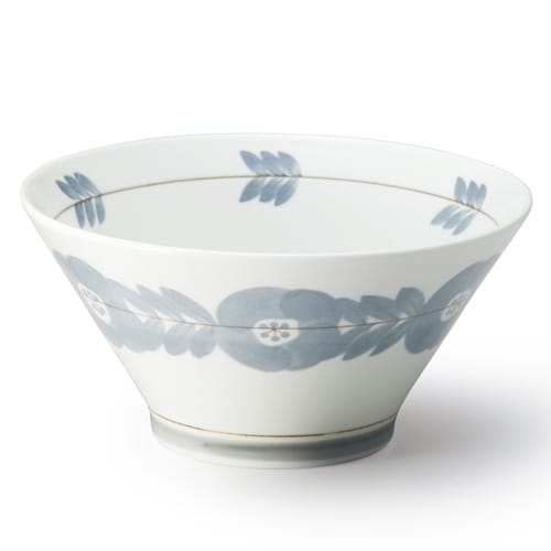 ボウル 18.5cm ブロッサム 磁器 グレー