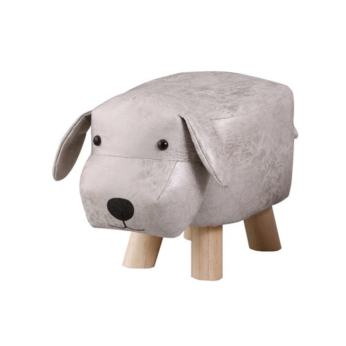 アニマルスツール 犬 座面高26.5cm グレー