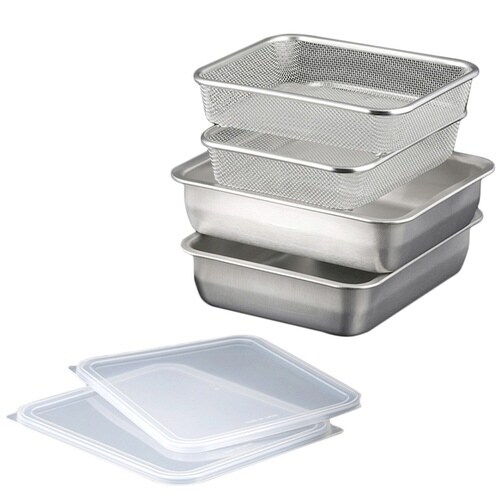 ザルバット6点セット ワイド深型 角ザル 角バット