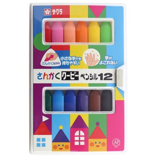さんかくクーピーペンシル12色(フック)