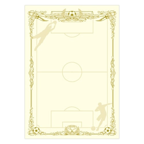 スポーツ賞状用紙サッカー 横書用×5