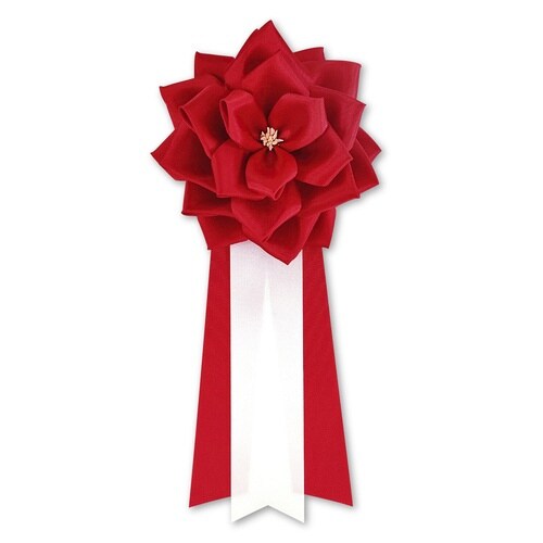 記章 バラ 大 3枚タレ赤×6
