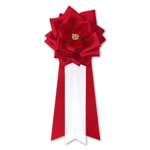 記章 バラ 中 3枚タレ赤×12