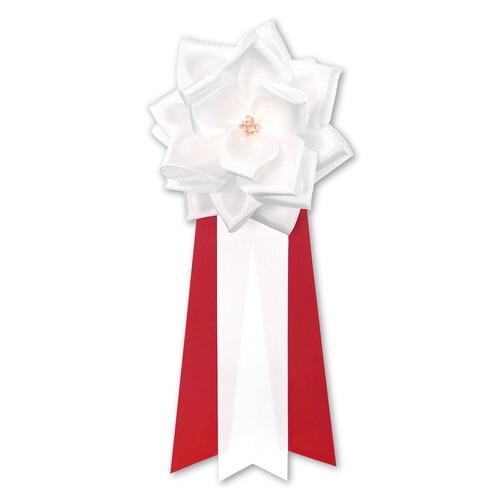 記章 バラ 中 3枚タレ白×12