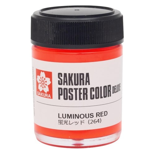 ポスターカラーDX 蛍光レッド×5