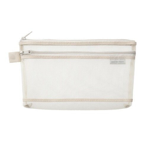 メッシュペンポーチ グレー 3個