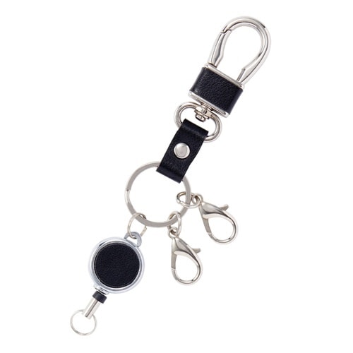 グロワール リール付きキーホルダー ブラック 2個