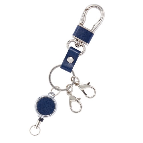 グロワール リール付きキーホルダー ネイビー 2個