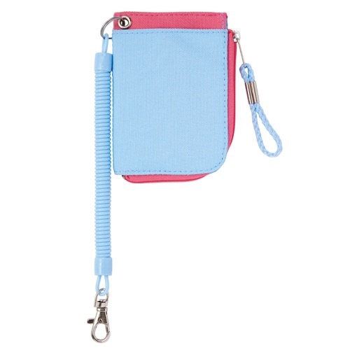 コイルコード&小銭入れ付パスケースライトブルー2個