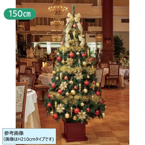 スクエアベースツリーゴールドH150×W76cm