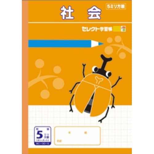 B5セレクト学習帳 社会5ミリ方眼×10
