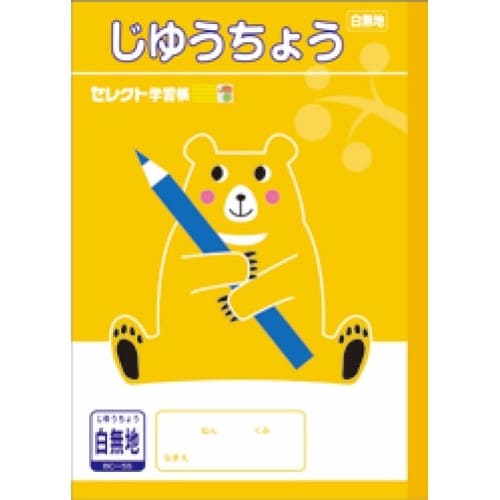 B5セレクト学習帳 じゆうちょう白無地×10