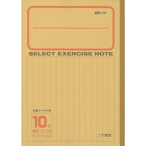B5セレクト学習帳 縦罫10行×10