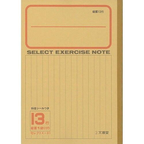 B5セレクト学習帳 縦罫13行×10