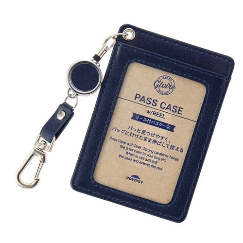 グロワール リール付パスケース ネイビー×2