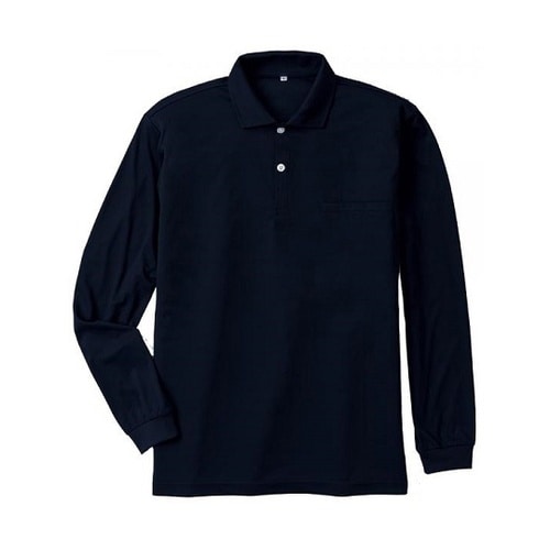汗ジミ防止長袖ポロシャツ ネービー SS