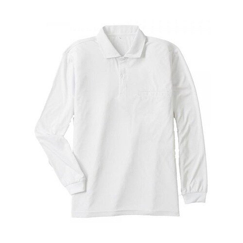 汗ジミ防止長袖ポロシャツ ホワイト 4L