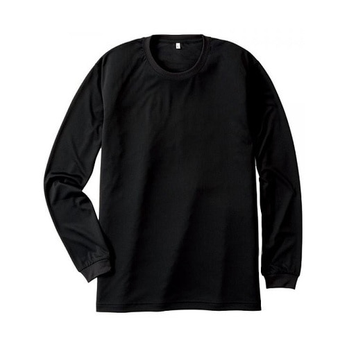 汗ジミ防止長袖Tシャツ ブラック SS