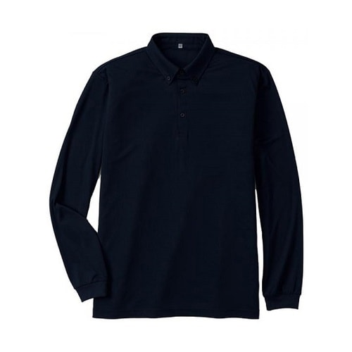 汗ジミ防止ボタンダウン長袖ポロ ネービー