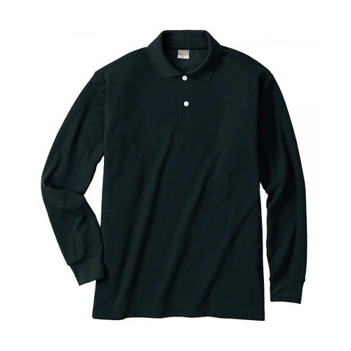 DRY長袖ポロ ポケットなし ブラック