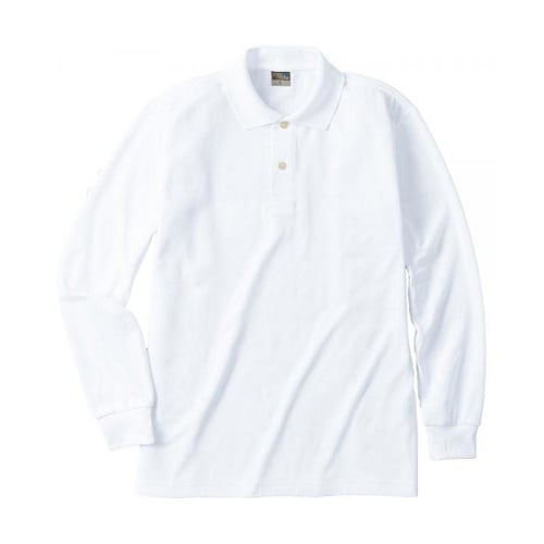 DRY長袖ポロ ポケットなし ホワイト