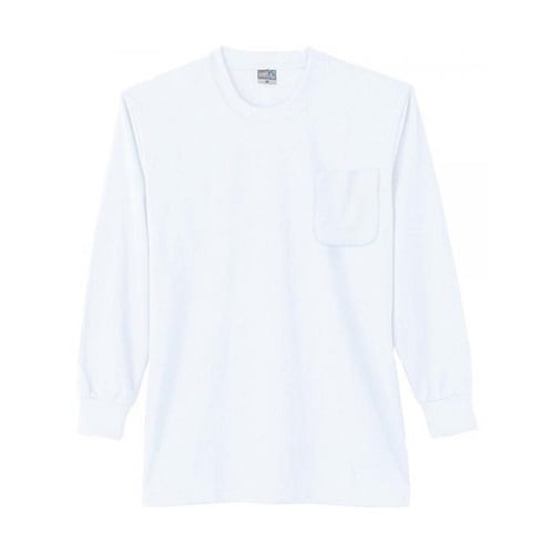 DRY長袖Tシャツ(P付) ホワイト E