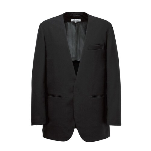 男女兼用ノーカラージャケット ブラック