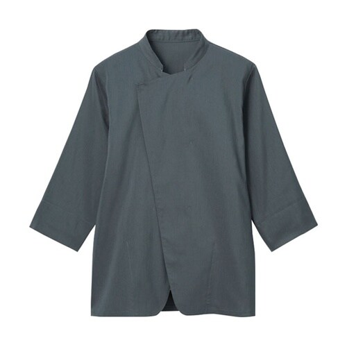 七分袖ショップコート グレー L LW0
