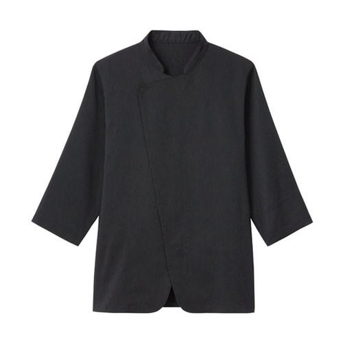 七分袖ショップコート ブラック S LW