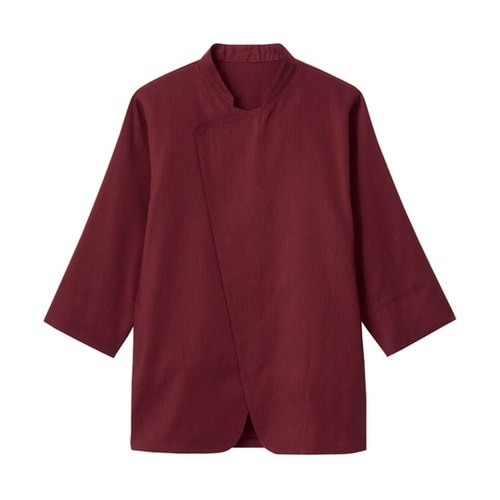 七分袖ショップコート エンジ 3L LW