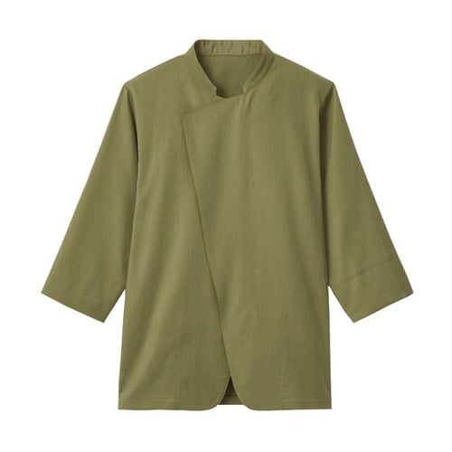七分袖ショップコート グリーン L LW