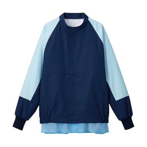 長袖ジャンパー ネイビー×アイスブルー