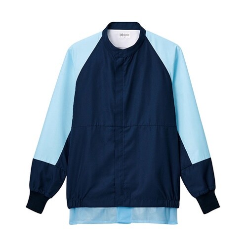 長袖ジャンパー ネイビー×アイスブルー