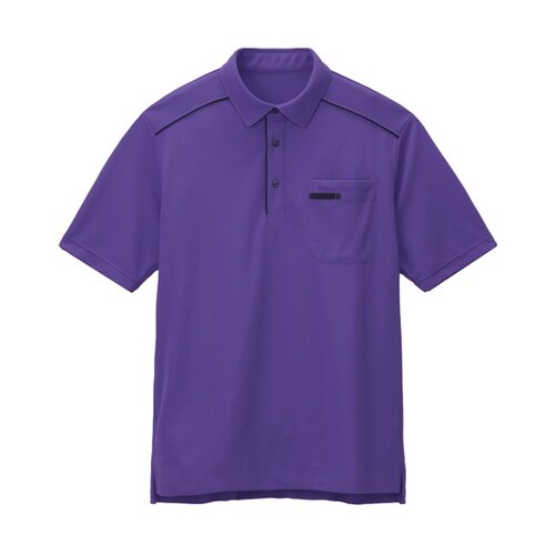 【男女兼用】 ポロシャツ パープル L