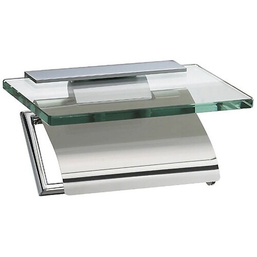 ガラス棚付ペーパーホルダー クローム+鏡