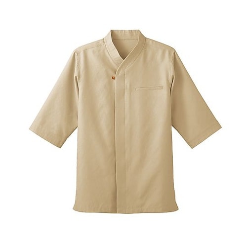 和風風格子シャツ ベージュ S 4430