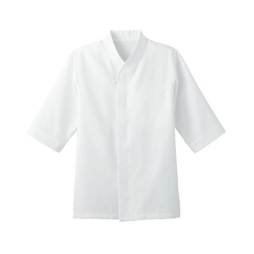 和風風格子シャツ シロ S 44306−