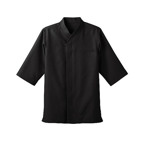 和風風格子シャツ クロ 3L 44306