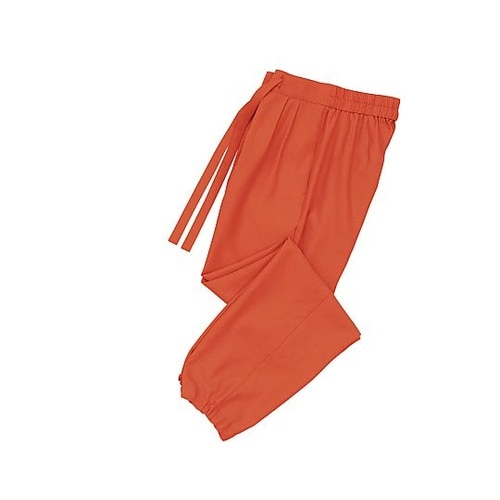 風格子作務衣下衣 レンガ 3L 4230