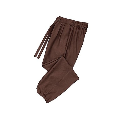 風格子作務衣下衣 チャ 3L 42305