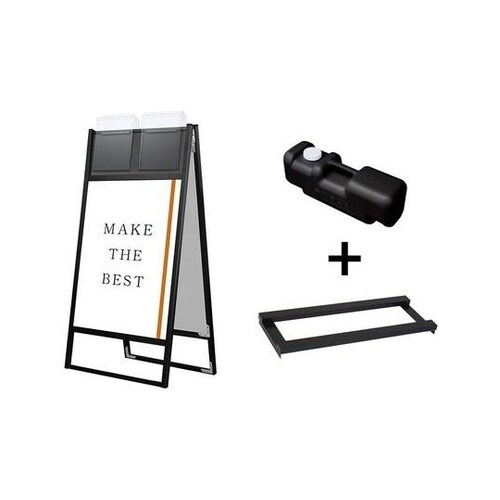 ブラックフラットオープンスタンド看板 カ