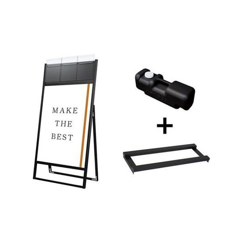 ブラックフラットオープンスタンド看板 カ