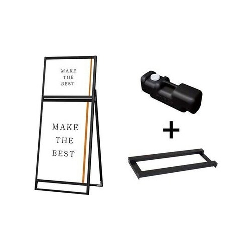 ブラックフラットオープンスタンド看板 コ