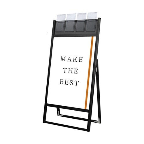 ブラックフラットオープンスタンド看板 パ