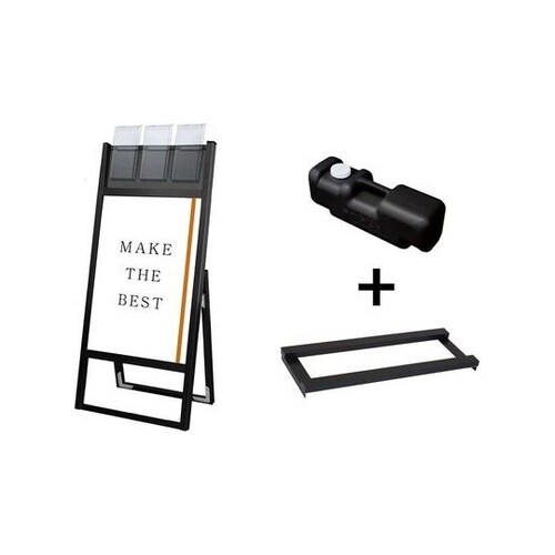 ブラックフラットオープンスタンド看板 パ