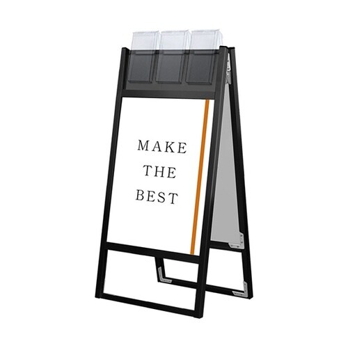 ブラックフラットオープンスタンド看板 パ