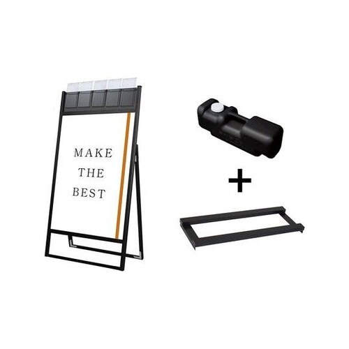 ブラックフラットオープンスタンド看板 パ